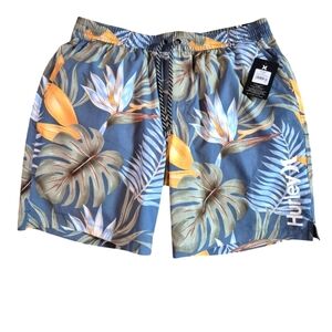 New Hurley Mens XL Hypnotic Java Volley Hawaiian Swim Shorts NWT